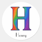 Kleurrijke Initialen letter H Sticker (Voorkant)
