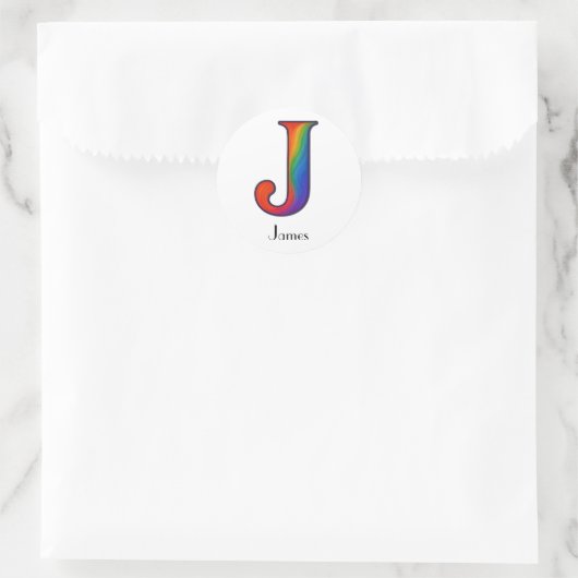 Kleurrijke Initialen letter J Sticker (Tas)
