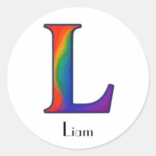 Kleurrijke Initialen letter L Sticker