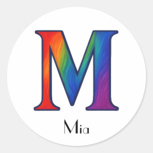 Kleurrijke Initialen letter M Sticker