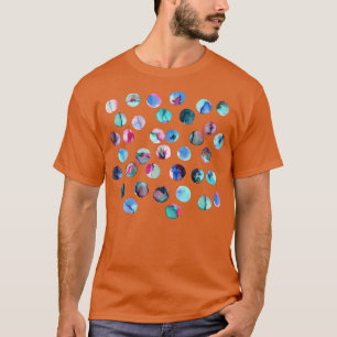 Kleurrijke Inkt Stippen Roze blauw navy T-shirt