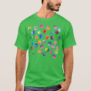 Kleurrijke Inkt Stippen Veelkleurig T-shirt