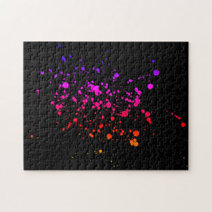 Kleurrijke inktplatter, moeilijk uitdagend legpuzzel