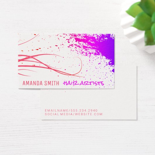 Kleurrijke Inktspatten | Moderne Stylist Visitekaartje (Bureau)
