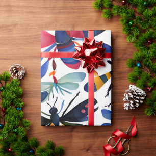 Kleurrijke insecten grillige insecten kunst cadeaupapier