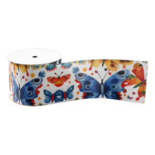 Kleurrijke insecten grillige waterverf Insecten Ar Grosgrain Lint