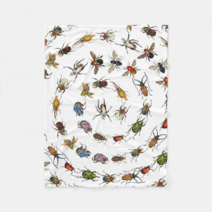 Kleurrijke  insecten & kevers Patroon Fleece Deken