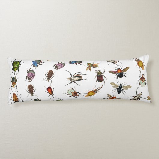 Kleurrijke  insecten & kevers Patroon Lichaamskussen (Achterkant)