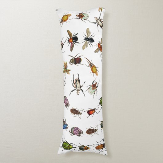 Kleurrijke  insecten & kevers Patroon Lichaamskussen (Voorkant Verticaal)