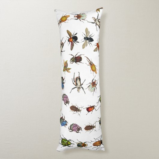 Kleurrijke  insecten & kevers Patroon Lichaamskussen (Achterkant (Verticaal))