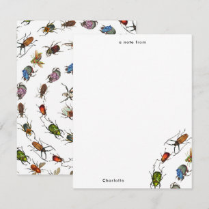 Kleurrijke insecten & kevers Patroon Notitiekaartje