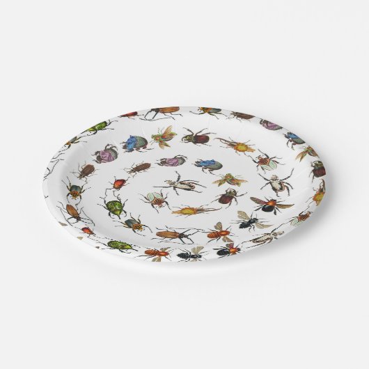 Kleurrijke insecten & kevers Patroon Papieren Bordje (Gekanteld)