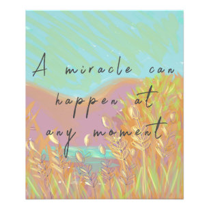 Kleurrijke Inspirerend Art Miracle Quote Foto Afdruk