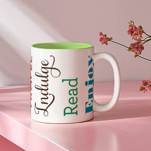 Kleurrijke Inspirerende Woorden voor de Pensioenpe Tweekleurige Koffiemok
