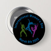 Kleurrijke Internationale Vrouwendag Button (Voorkant /achterkant)