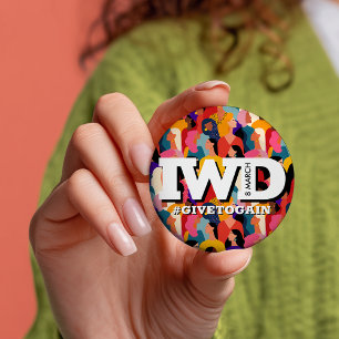 Kleurrijke Internationale Vrouwendag IWD Ronde Button 7,6 Cm