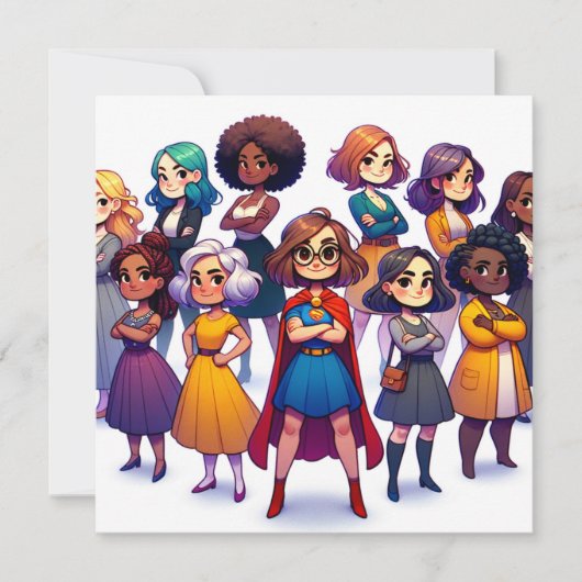 Kleurrijke Internationale Vrouwendag Kunst (Voorkant)