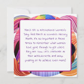 Kleurrijke Internationale Vrouwendag Kunst (Achterkant)