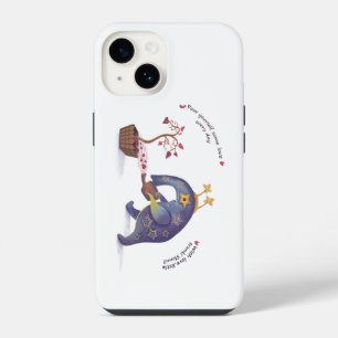 Kleurrijke iPhone 14 Stoer Hoesje, Glanzend Hoesje