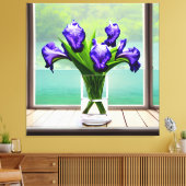 Kleurrijke Iris Glass Vase door Windows Canvas Afd Afdruk (Insitu (Woonkamer))
