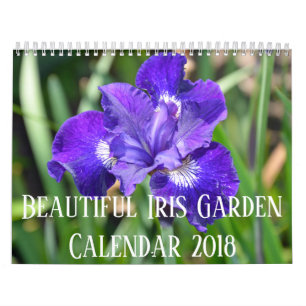 Kleurrijke irisbloemen kalender