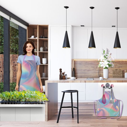 Kleurrijke iriserende psychedelische bubbels schort