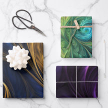 Kleurrijke iriserende wervelpatronen inpakpapier