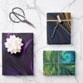 Kleurrijke iriserende wervelpatronen inpakpapier