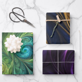 Kleurrijke iriserende wervelpatronen inpakpapier vel