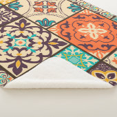 Kleurrijke Islamitische Patchwork:  Tegel. Sherpa Deken (3/4)