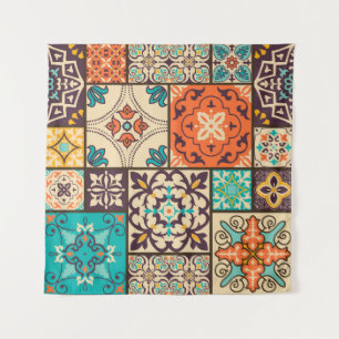 Kleurrijke Islamitische Patchwork: Tegel. Wandkleed
