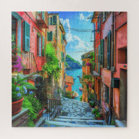 Kleurrijke Italiaanse Seaside Steps Cinque Terre C