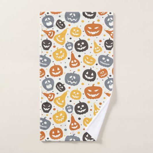 Kleurrijke Jack-O'-Lantern gezichten patroon Bad Handdoek (Handdoek)