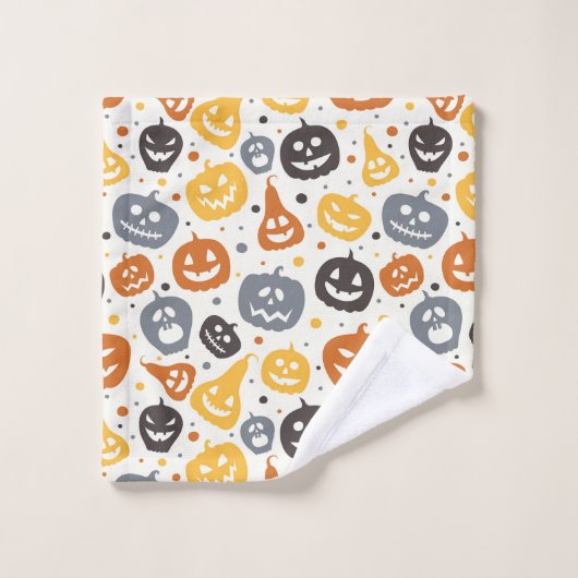 Kleurrijke Jack-O'-Lantern gezichten patroon Bad Handdoek (Wasdoekje)
