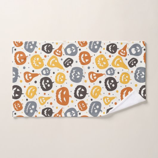Kleurrijke Jack-O'-Lantern gezichten patroon Bad Handdoek (Handdoek)