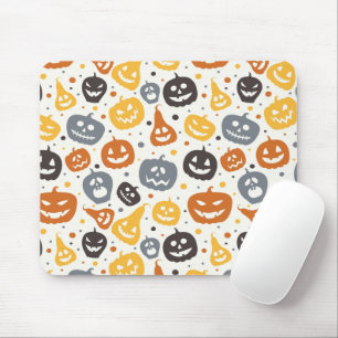 Kleurrijke Jack-O'-Lantern gezichten patroon Muismat