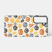 Kleurrijke Jack-O'-Lantern gezichten patroon Samsung Galaxy Hoesje (Achterkant horizontaal)