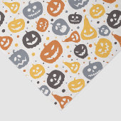 Kleurrijke Jack-O'-Lantern gezichten patroon Tissuepapier (Detail)