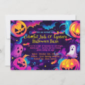 🎃Kleurrijke Jack-O’-Lantern Halloween Bash Kaart (Voorkant)