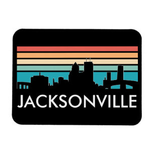 Kleurrijke Jacksonville Florida Retro Sunset Skyli Magneet