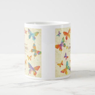 Kleurrijke Jambo Jug Design met Abstracte Butterfl Extra Grote Beker