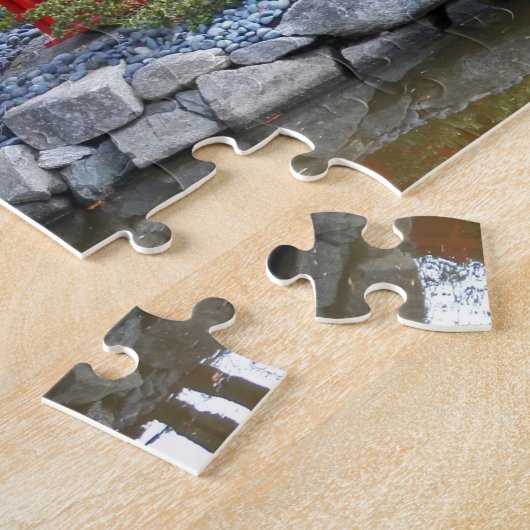 Kleurrijke Japanse Tuin Scène Landschap Legpuzzel (Zijkant)