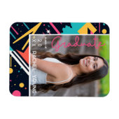 Kleurrijke jaren 80 Retro Bright Afstuderen Aankon Magneet (Horizontaal)