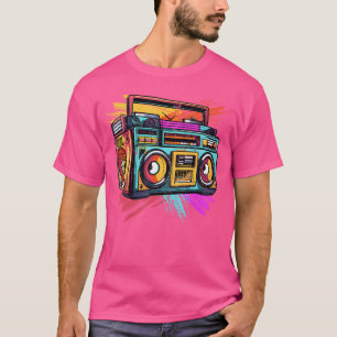 Kleurrijke jaren 90 Hip Hop Radio Muziek Ghetto Bl T-shirt