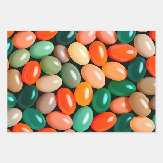 Kleurrijke Jelly Bean Art Wrapping Paper Sheets (Voorkant 3)