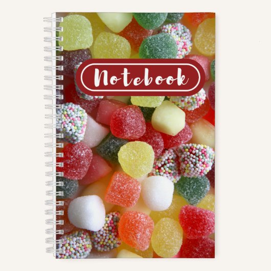 Kleurrijke Jelly Snoepjes Plezier Notitieboek (Voorkant)