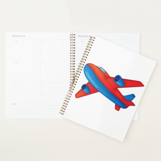 Kleurrijke Jet Vliegtuig Rood en Blauw Vliegtuig Planner (Display)