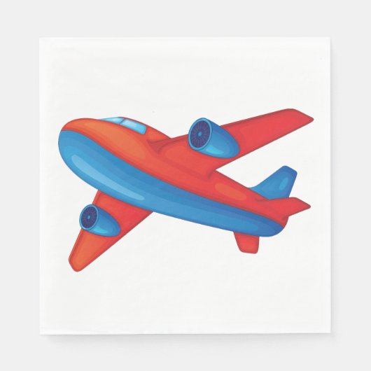Kleurrijke Jet Vliegtuig Rood en Blauw Vliegtuig Servet (Voorkant)