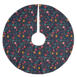 Kleurrijke Jewel Toned Ornament en Poinsettia Kerstboom Rok