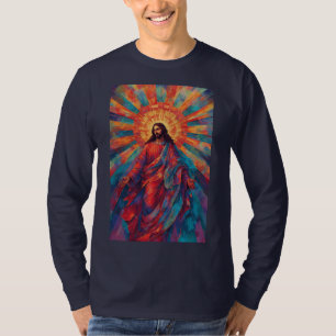 Kleurrijke Jezus Christelijke Heren T-shirt met La